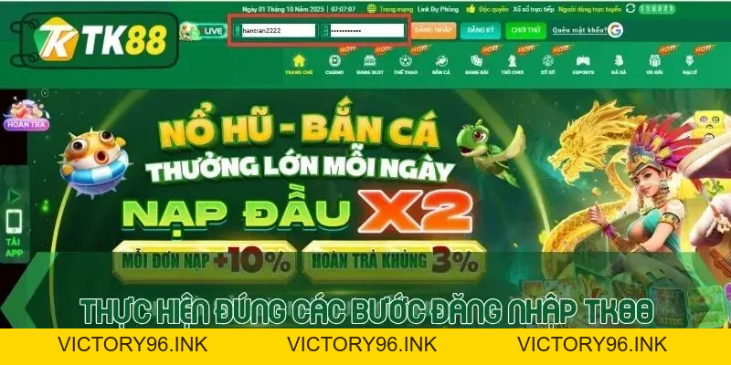 Đăng nhập TK88, nhận khuyến mãi độc quyền cho hội viên - victory96