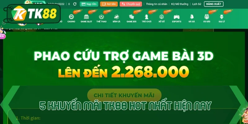 5 khuyến mãi TK88 mới ra mắt tháng 9/2026 tham gia ngay - victory96