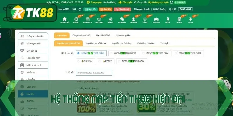 Nạp Tiền TK88 - Hướng Dẫn Chi Tiết Từ A Đến Z Cách Thực Hiện - victory96