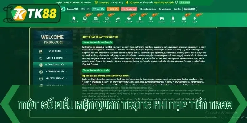 Nạp Tiền TK88 - Hướng Dẫn Chi Tiết Từ A Đến Z Cách Thực Hiện - victory96